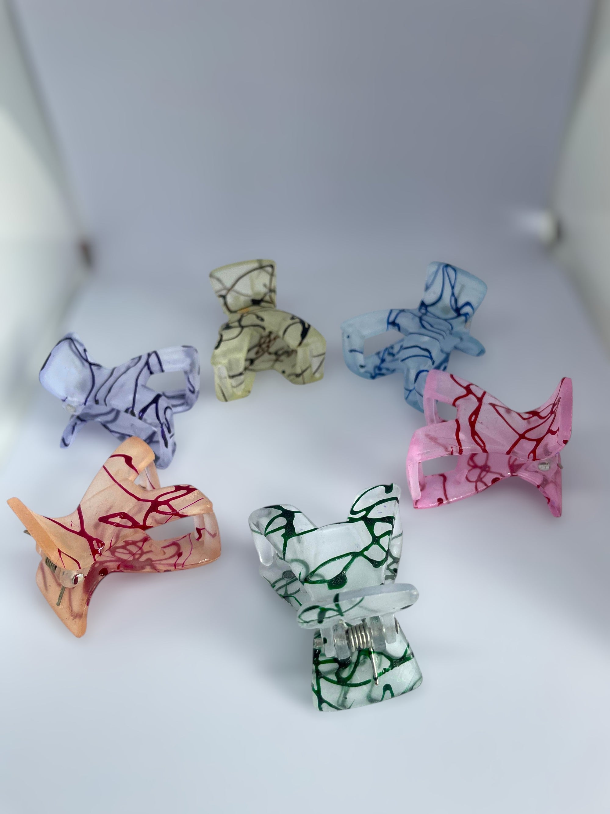 Marble Print Acrylic Hair Clutcher