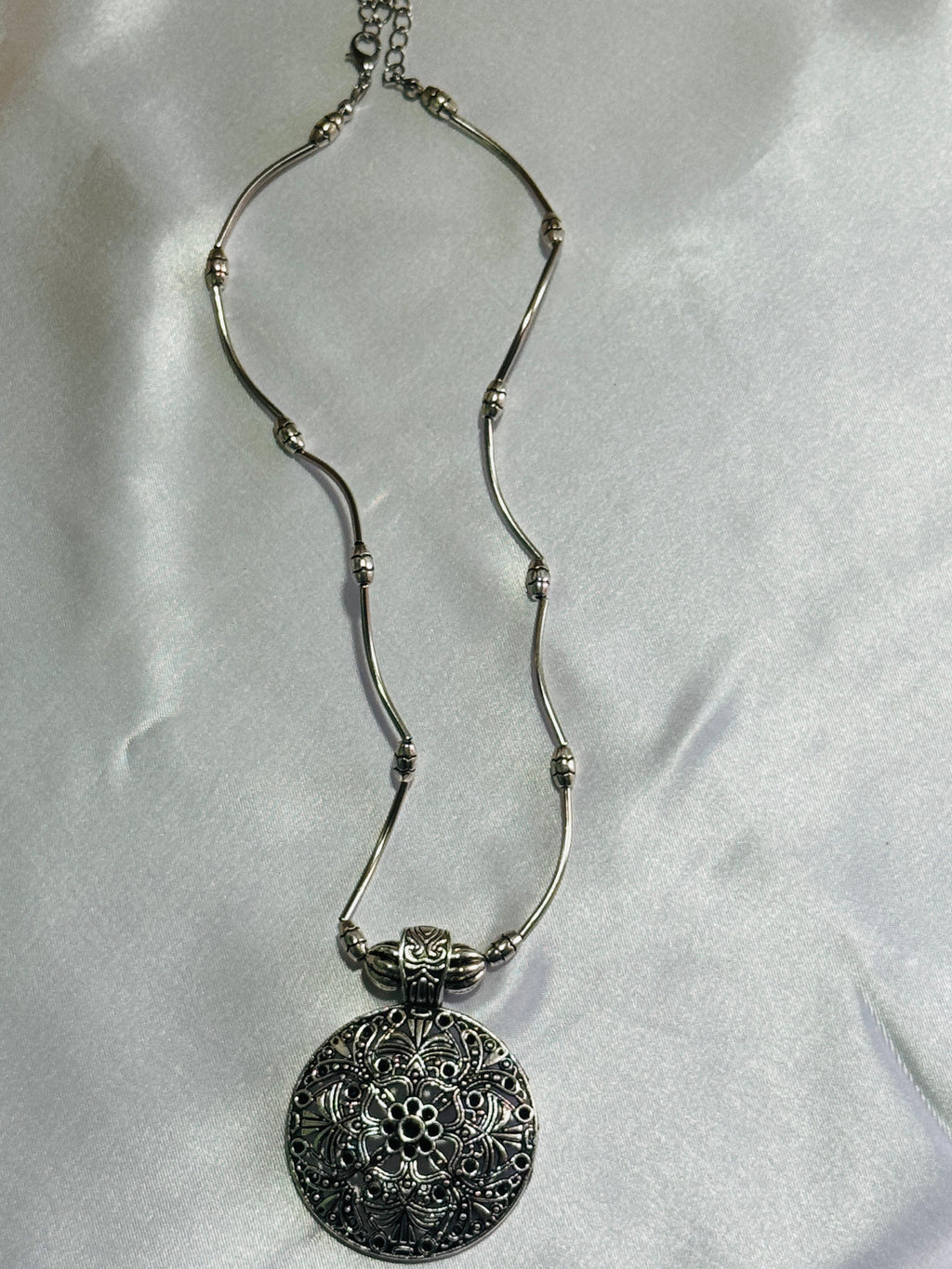 Trendy Oxidized Silver Pendant Necklace for Women & Girls