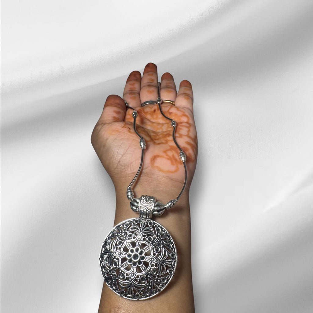 Trendy Oxidized Silver Pendant Necklace for Women & Girls