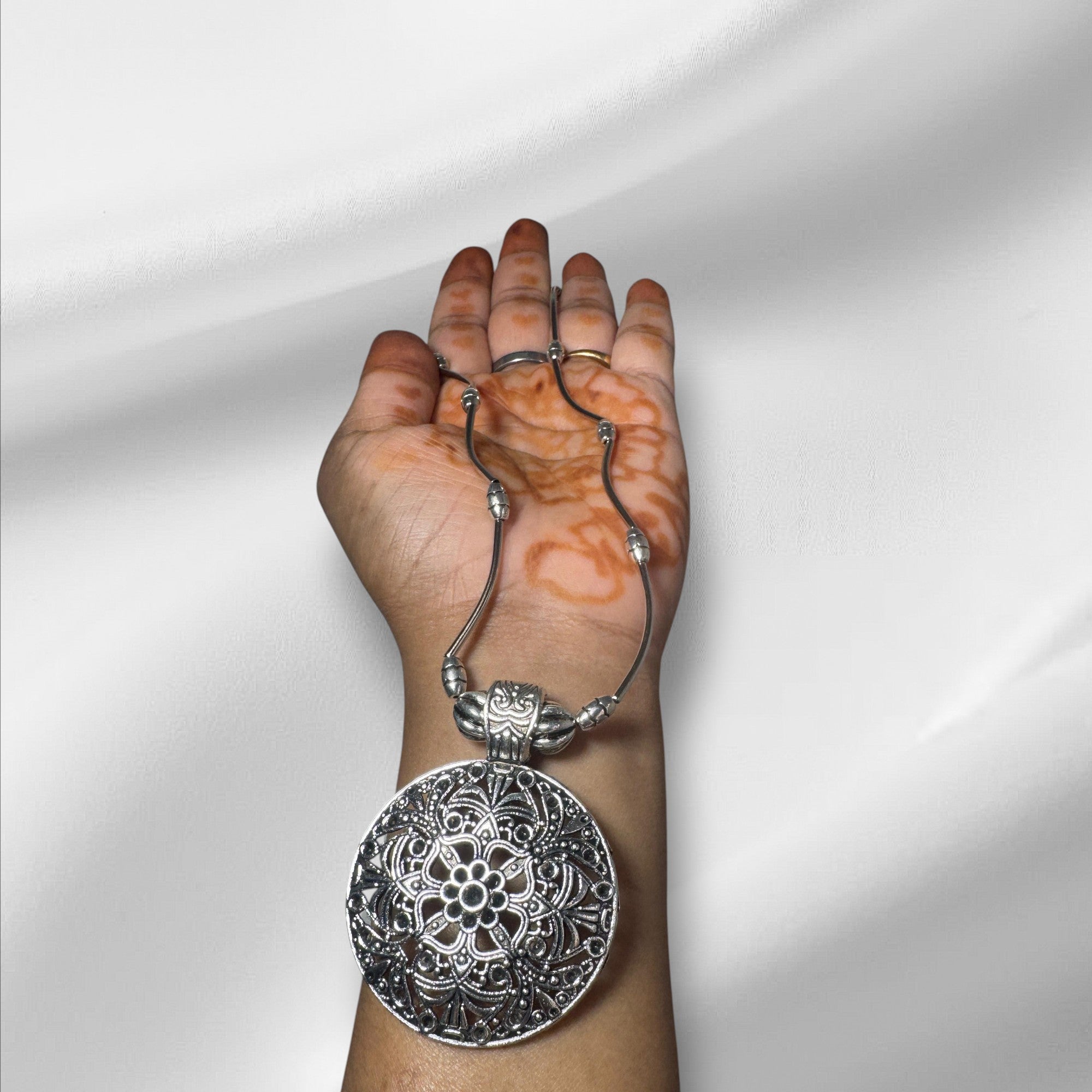 Trendy Oxidized Silver Pendant Necklace for Women & Girls