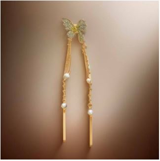 Asha Trends Butterfly Pearl Hair Clutter