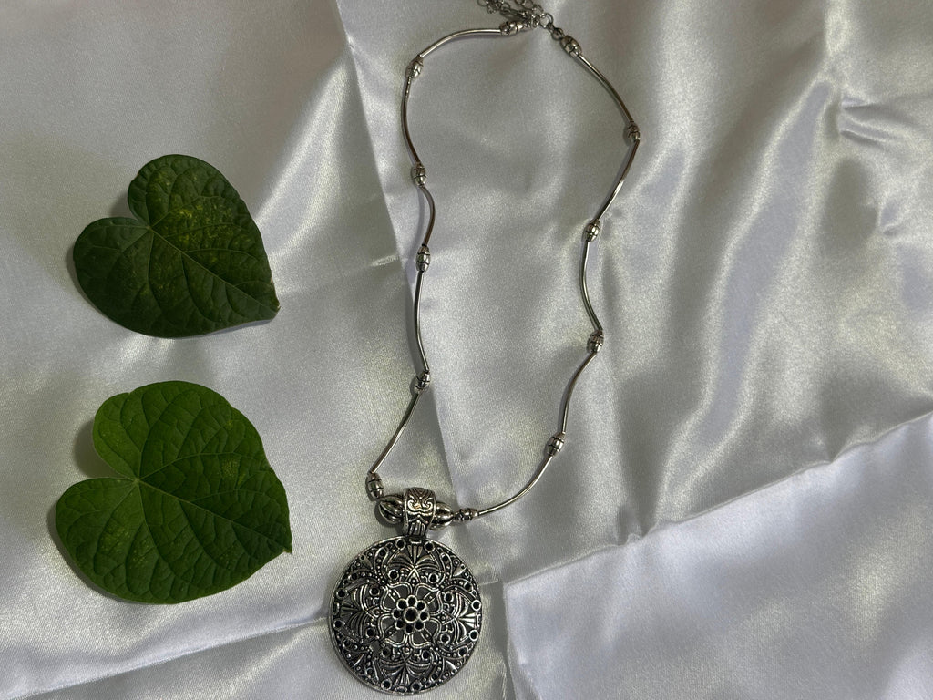 Trendy Oxidized Silver Pendant Necklace for Women & Girls