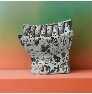 Asha Trends Designer White Hair Culture, Abstract Black and Gold Splatter Print, Strong Grip